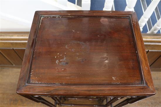A nest of four Chinese rosewood tables, early 20th century W.42cm
